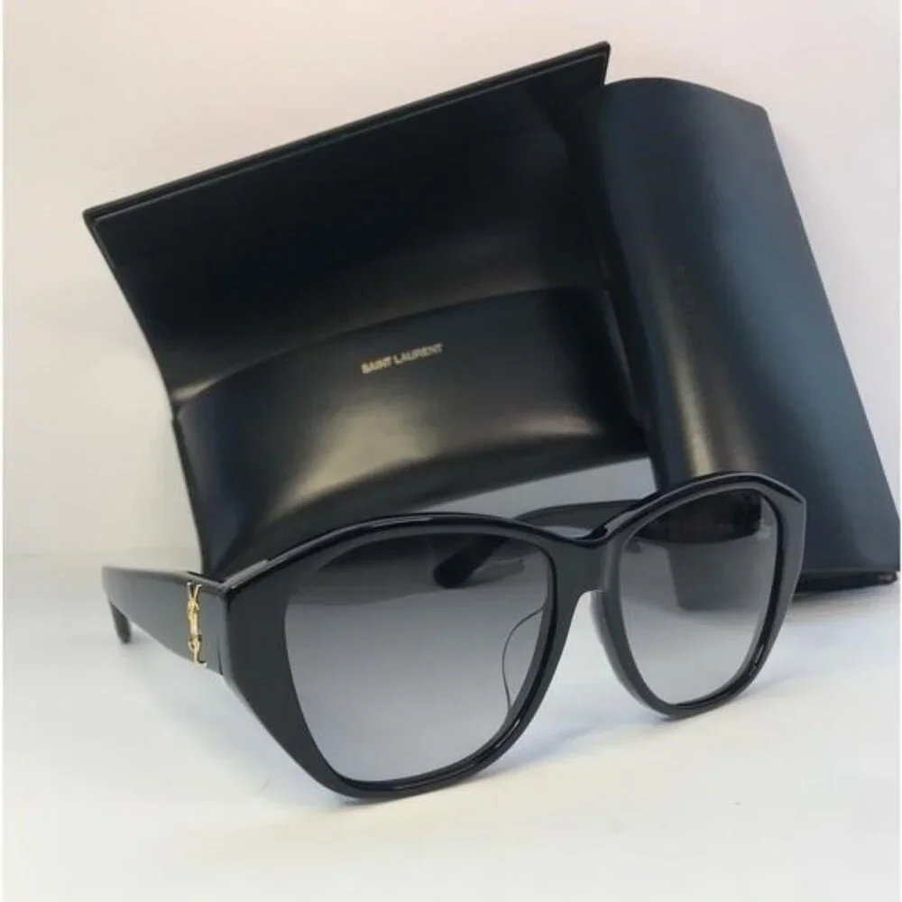 💯 - New Authentic SAINT LAURENT SLM8/F Sunglasses Black - Picture 6 of 13